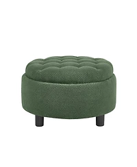 Streamdale Furniture Round Storage Ottoman with Tray