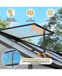 Streamdale Furniture 6x14FT Walk-in Outdoor Greenhouse with Polycarbonate Roof & Aluminum Frame