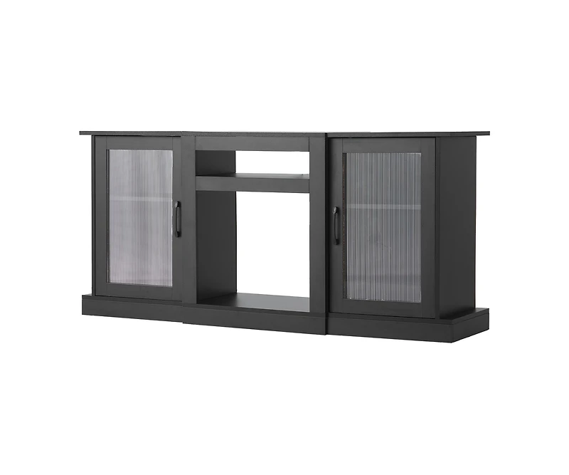 Sugift Tv Stand for TVs Up to 65 Inch Modern Entertainment Center with Light Strip