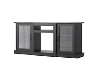 Sugift Tv Stand for TVs Up to 65 Inch Modern Entertainment Center with Light Strip