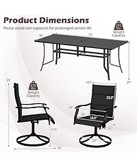 Sugift 9-Piece Outdoor Dining Set for 8 with Umbrella Hole and 8 Chairs