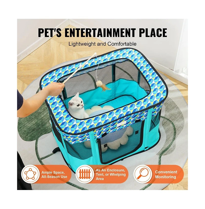 Ruie Foldable Soft Pet Playpen Crate Kennel for Puppies and Cats
