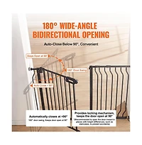 Ruie Auto Close Pet Safety Gate 30 in Tall Pressure and Wall Mount for Doorways