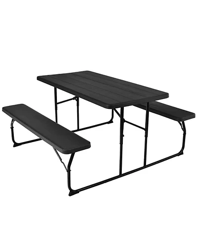 Yiortwo Folding Picnic Table Set with Benches, Indoor Outdoor Hdpe