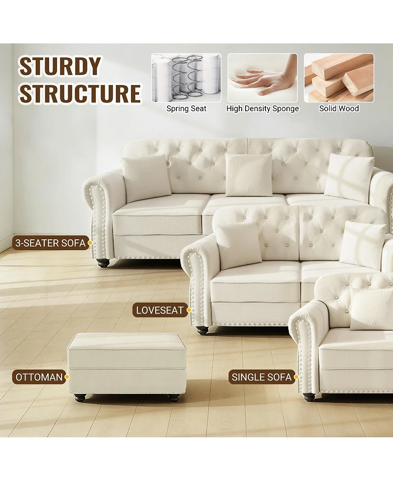 Streamdale Furniture Velvet Ottoman for Sofas