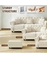 Streamdale Furniture Velvet Ottoman for Sofas