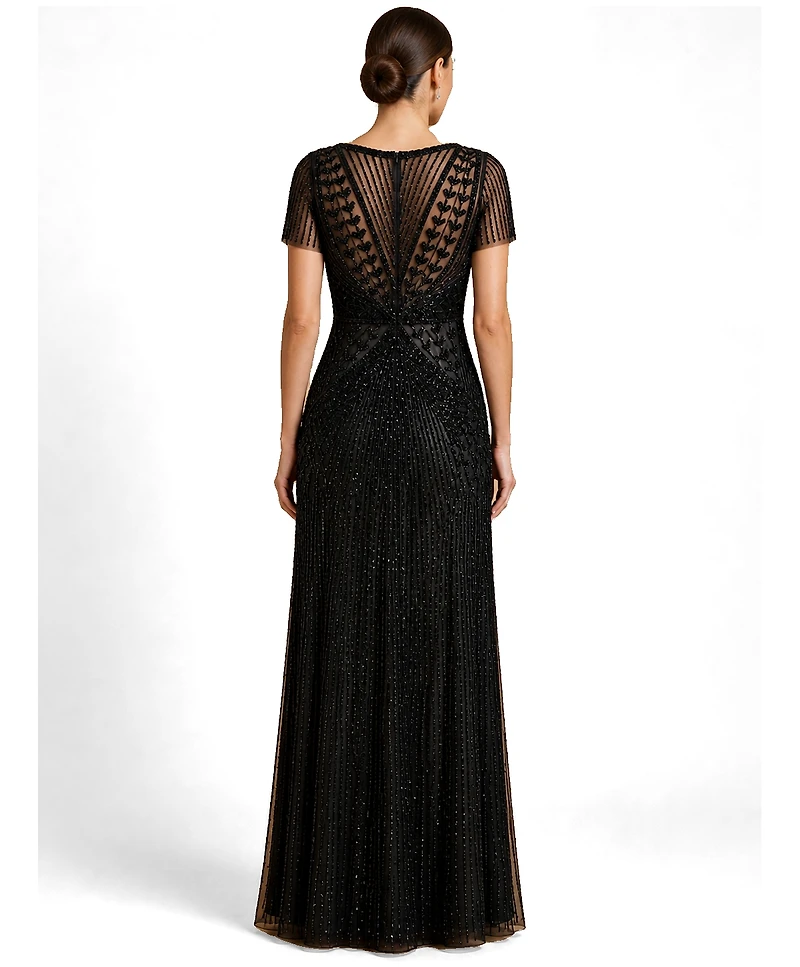 Lara Women's High Neck Beaded Gown