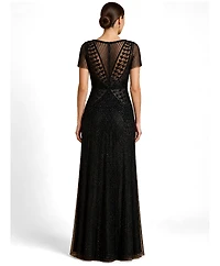 Lara Women's High Neck Beaded Gown