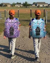 Furlihong Tie-Dye Pattern Baseball and Softball Gear Backpack for Kids Ages 8-14, Youth Bat Bag with Ventilated Shoe Compartment for Cleats, Glove
