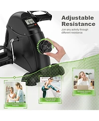 Fed Fitness Mini Exercise Bike, Under Desk Bike Pedal Exerciser for Arm/Leg Exercise, Adjustable Magnetic Resistance Desk Cycle with Lcd Screen