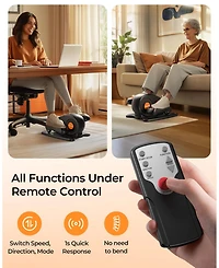 Fed Fitness Under Desk Electric Elliptical for Seniors, Seated Pedal Exerciser with Remote Control, 10 Speeds and Foot Straps