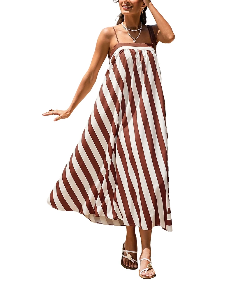 Cupshe Women's Shell We Striped Maxi Beach Dress