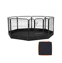Ruie 8 Panel Foldable Metal Dog Exercise Pen 24 in Tall Square Panels