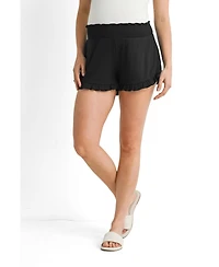Hello Miz Maternity Smocked Ruffle Lounge Shorts