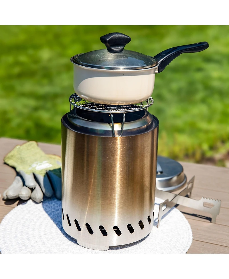 Sunnydaze Decor 3-Piece Stainless Steel Smokeless Fire Pit Accessory Kit