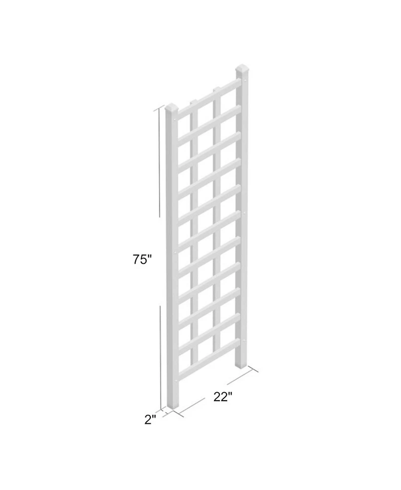 Dura-Trel Elmwood 22 x 75 Inch Pvc Vinyl Outdoor Garden Patio Trellis, White