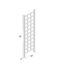 Dura-Trel Elmwood 22 x 75 Inch Pvc Vinyl Outdoor Garden Patio Trellis, White