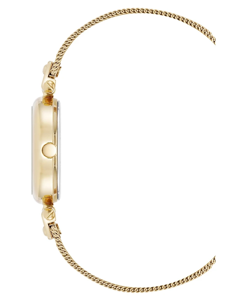 Anne Klein Women's Quartz Oval Gold-Tone Stainless Steel Mesh Watch 26mm