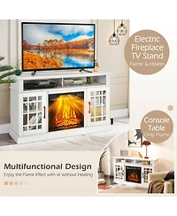 Gymax 48'' Fireplace Tv Stand With 1400W Electric Fireplace for TVs up to 50 Inches