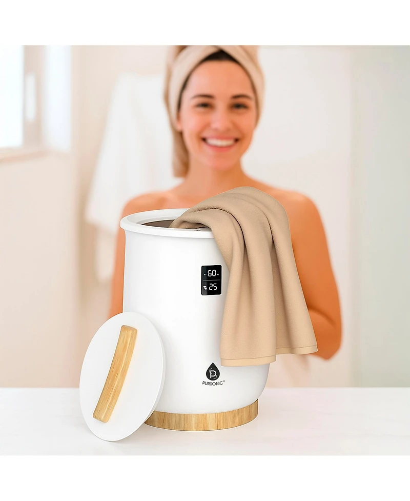 Pursonic Large-Capacity Towel Warmer with Essential Oils Bundle