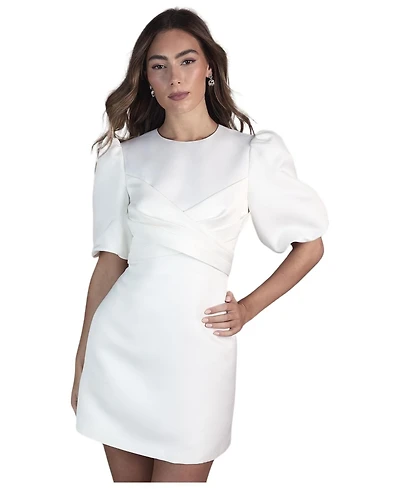 Coast Women's Wrap Front Short Sleeve Mini Dress