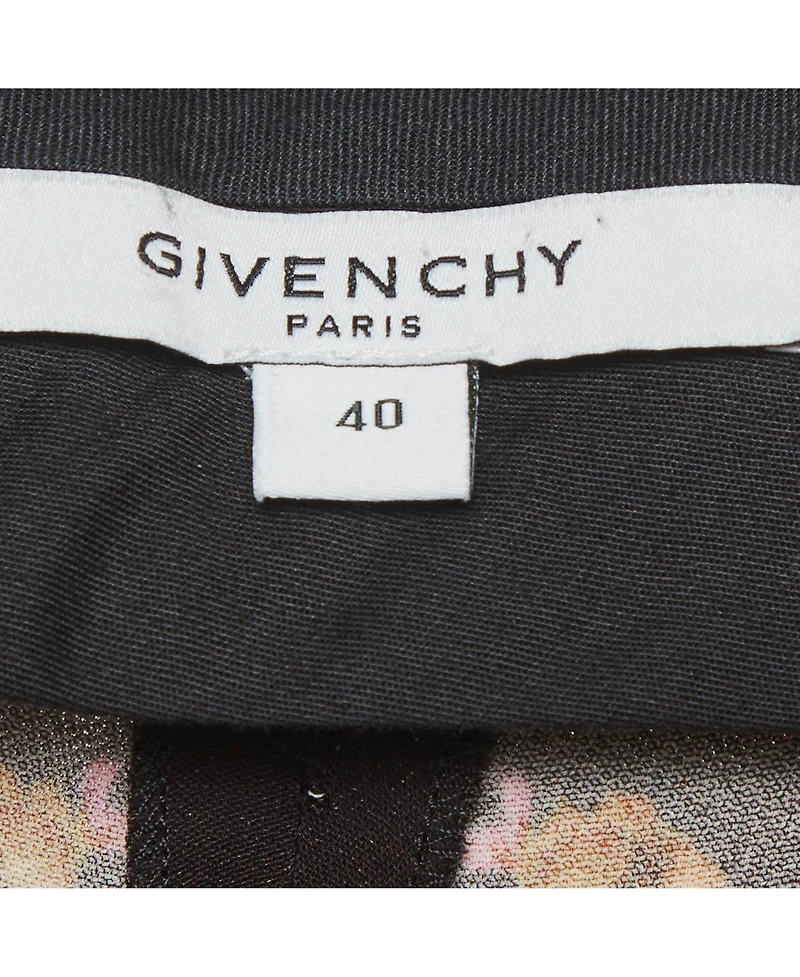 Pre-Owned Givenchy Women's Floral Print Stretch Crepe Wide Leg Trousers