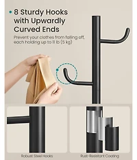 Slickblue Modern Cactus Style Coat Rack Stand with Durable Hooks Storage