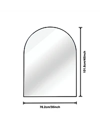 Rainsken 30x40 Inch Arch Bathroom Mirror, Modern Wall Mounted Vanity Mirror with Premium Shatterproof Glass and Anti-Rust Aluminum Frame