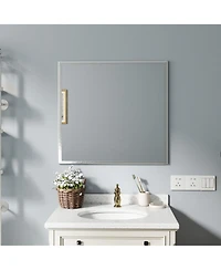 Rainsken 32" Square Aluminum Frame Vanity Mirror
