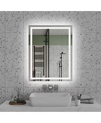 Rainsken 28"36" Led Bathroom Mirror, Anti-fog Vanity Mirror with Front-Lit and Back-Lit, Stepless Dimmable, Shatter-Proof Make Up Mirror
