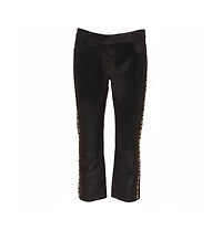 Pre-Owned Roberto Cavalli Women's Leather Vintage Cropped Trousers