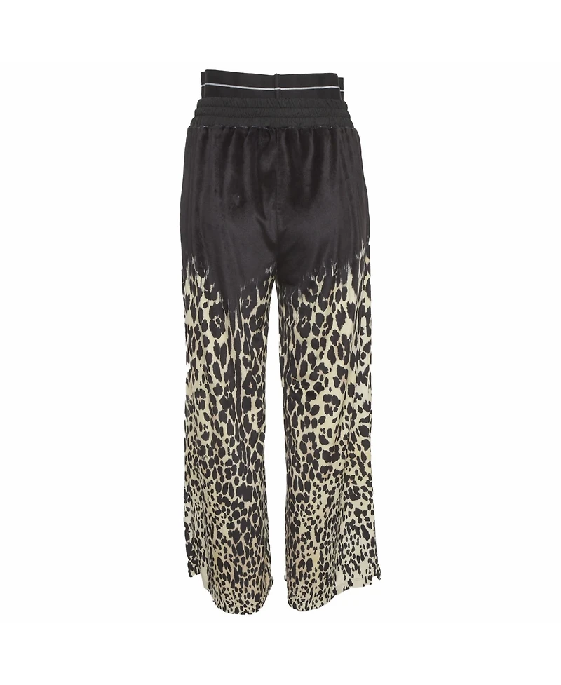 Pre-Owned Roberto Cavalli Women's Animal Printed Velvet Double Pants