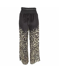 Pre-Owned Roberto Cavalli Women's Animal Printed Velvet Double Pants