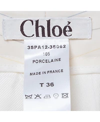 Pre-Owned Chloe Women's Striped Twill Wide Leg Trousers