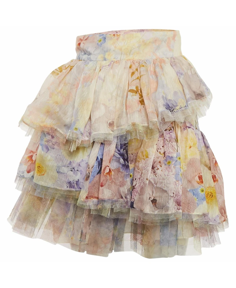 Pre-Owned Zimmermann Women's Silk Blend Rhythmic Tiered Mini Skirt