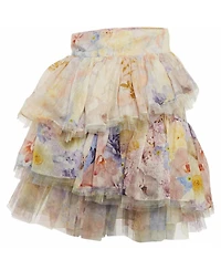 Pre-Owned Zimmermann Women's Silk Blend Rhythmic Tiered Mini Skirt