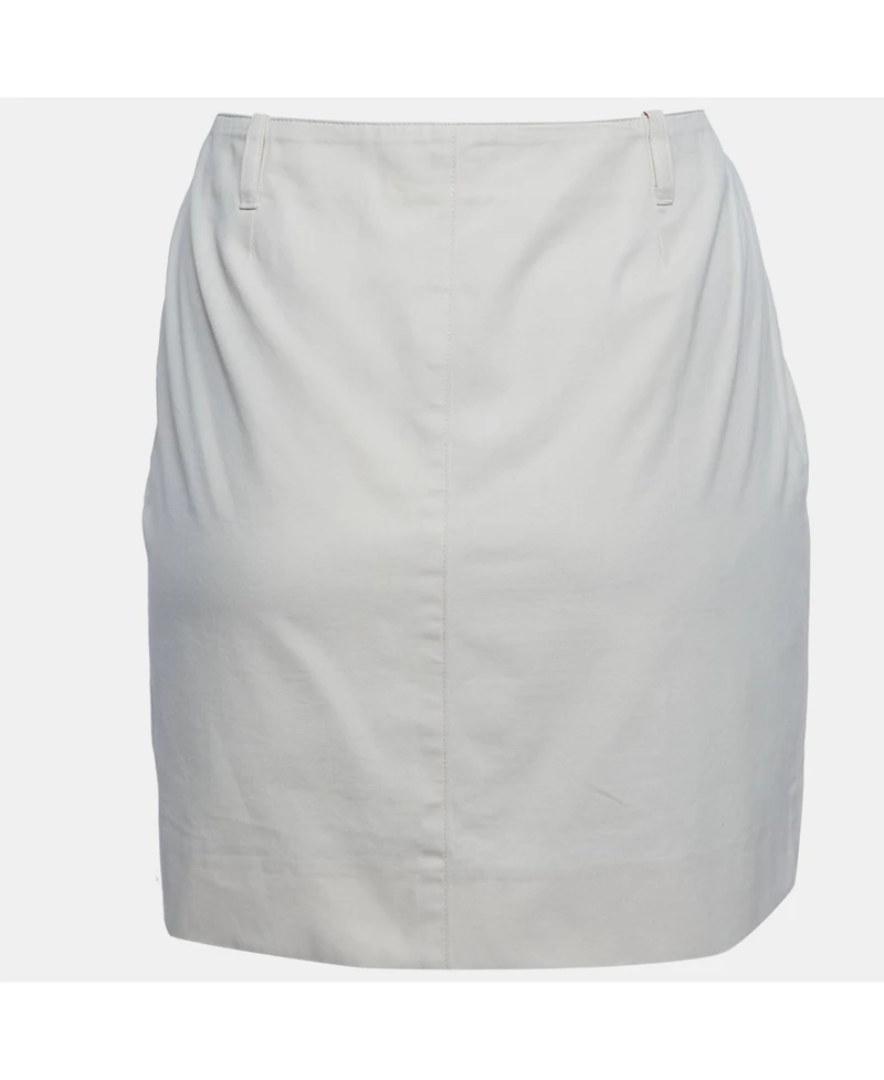 Pre-Owned Chloe Women's Cream Twill Mini Skirt