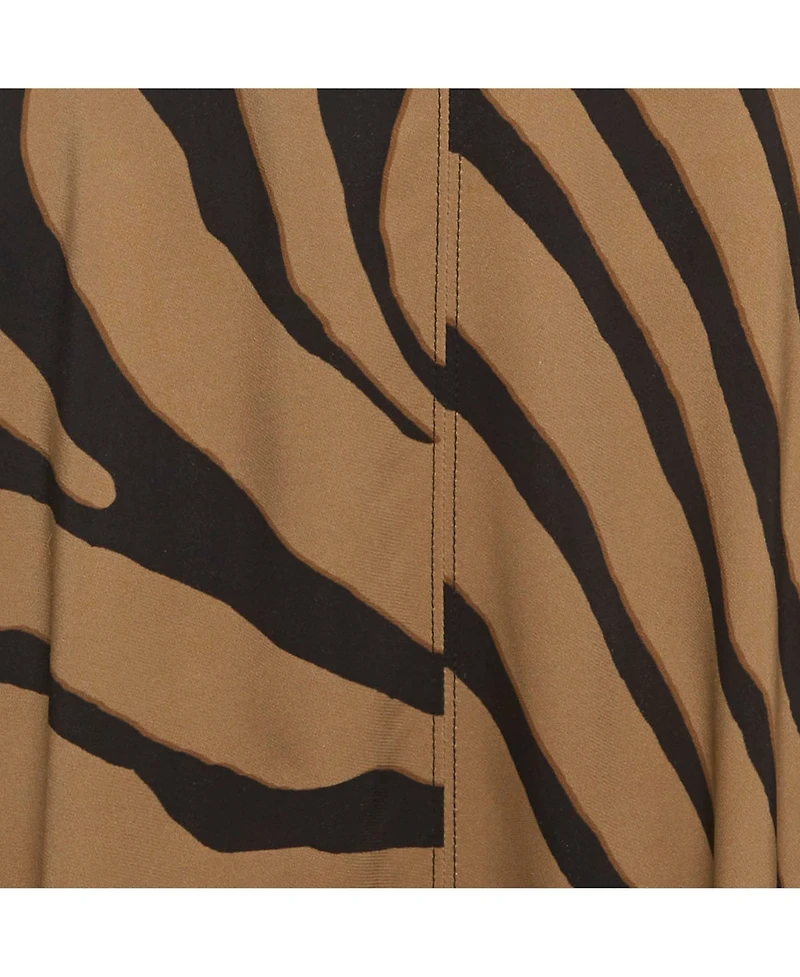 Pre-Owned Roberto Cavalli Women's Zebra Print Crepe Asymmetric Skirt
