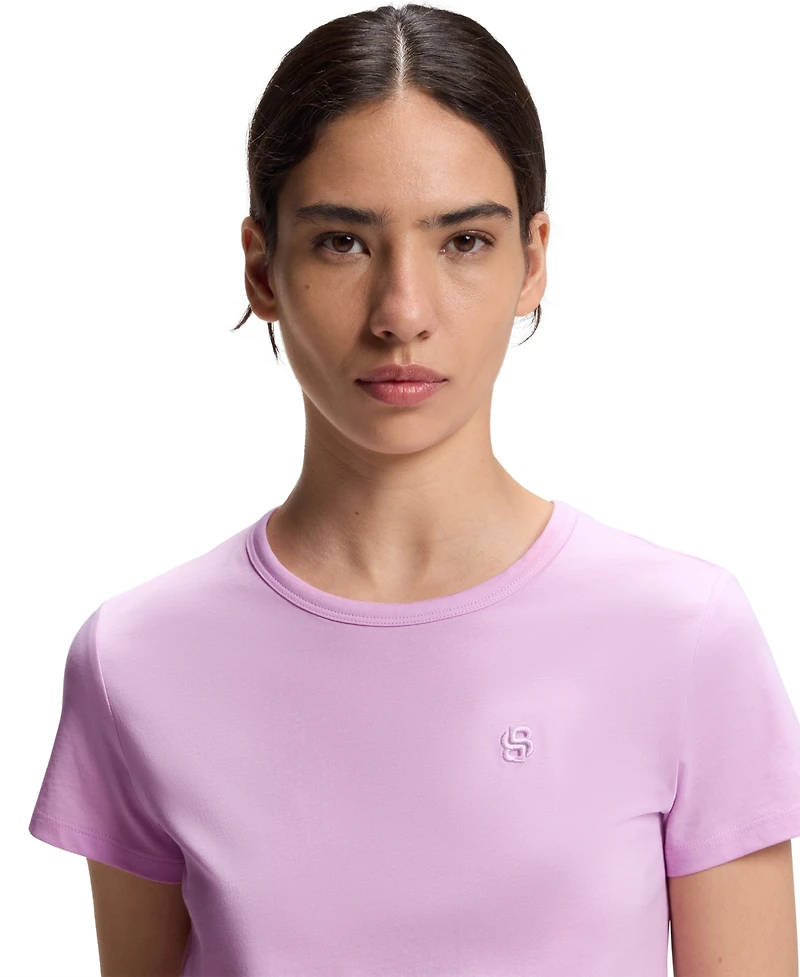 Boss by Hugo Boss Women's Cotton-Jersey Monogram Slim-Fit T-Shirt