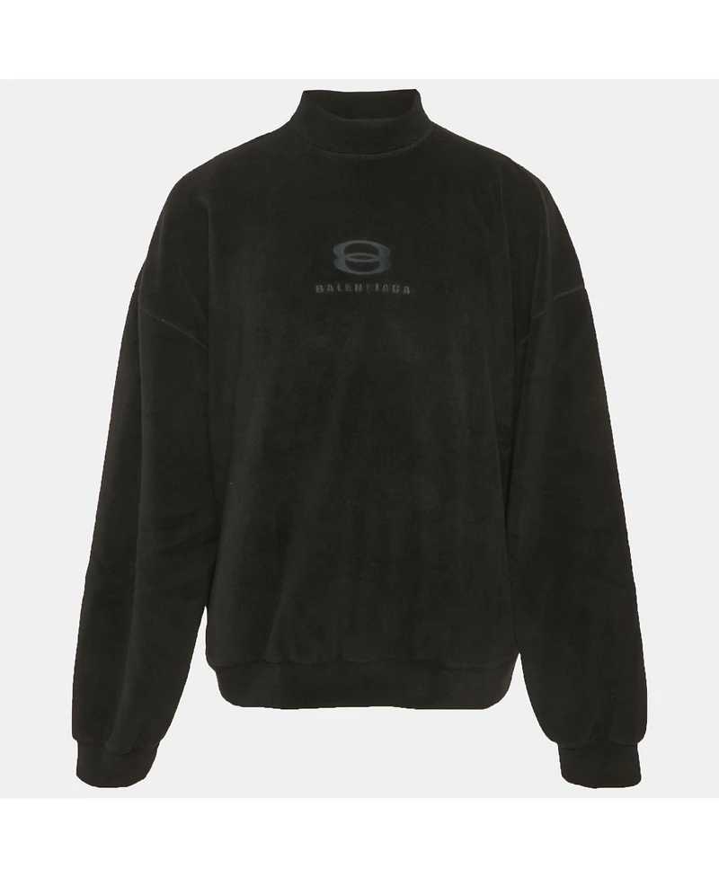Pre-Owned Balenciaga Women's Unity Embroidered Faux Fleece Sweatshirt