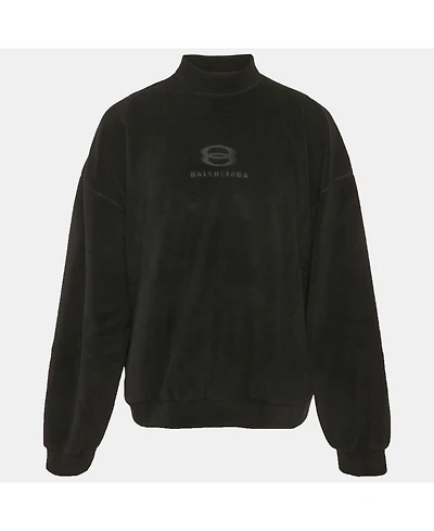 Pre-Owned Balenciaga Women's Unity Embroidered Faux Fleece Sweatshirt