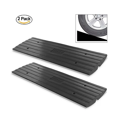 Pyle Driveway Threshold Car Curb Ramps, Set of 2