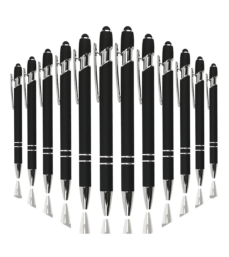 Gnuadz Ballpoint Pen Stylus Soft Touch Metal Click 12 Pens