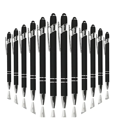 Gnuadz Ballpoint Pen Stylus Soft Touch Metal Click 12 Pens