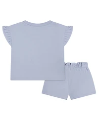 Nike Girls' Toddler 2T-4T Baby French Terry T-Shirt and Shorts, 2-Piece Set