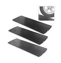 Pyle Driveway Threshold Car Curb Ramps, 3-Piece Set
