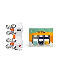 Pursonic 5 in 1 Led Light Therapy Skin Roller Massager and Anti Aging Serum Set