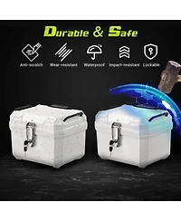 Yescom Ahr 36L Motorcycle Top Case Tour Tail Box Scooter Trunk Storage Backrest
