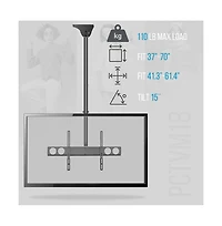 Pyle Ceiling Tv Mount Bracket, Adjustable Height & Tilt, 37''-70'' TVs