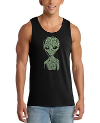La Pop Art Men's Alien Head Graphic Tank Top